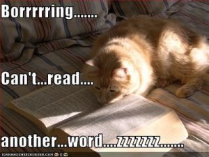 A pretty good description of me trying to read a random selection from the Paranormal Romance shelf.
